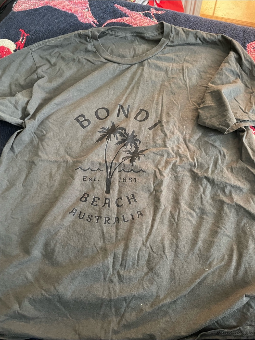 Bondi Beach Australia Graphic Tee - Dark Grey with Black Print
